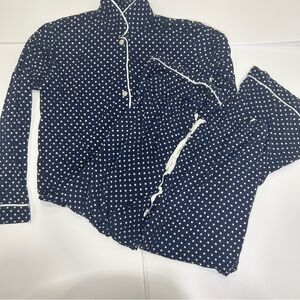 J. Crew Navy Polka Dot Pajama Pants Set women’s medium